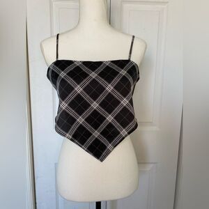 Plaid Divided Bandana Top